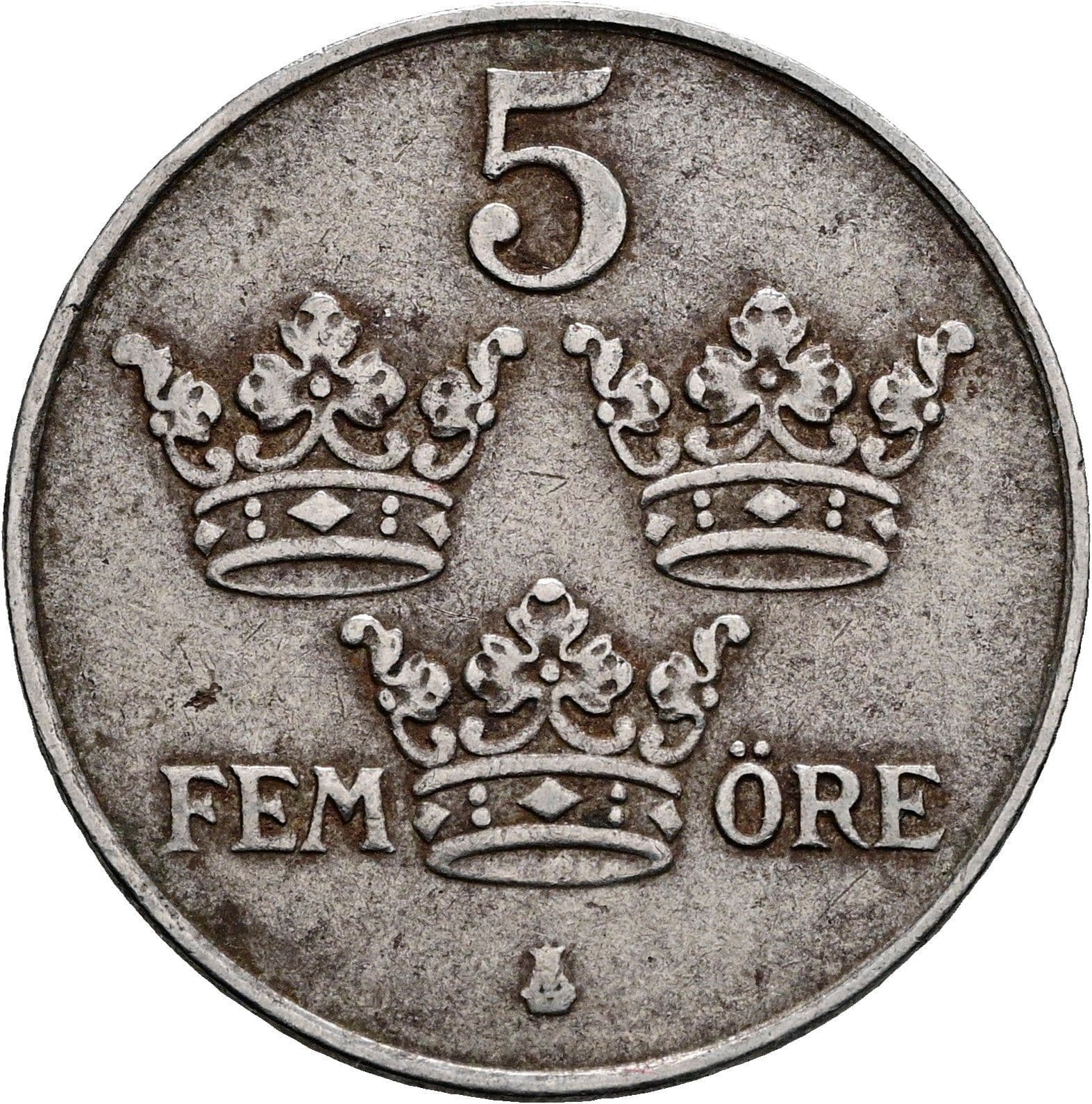 5 Öre Gustaf V. 1907-1950 1917 – Vorderseite