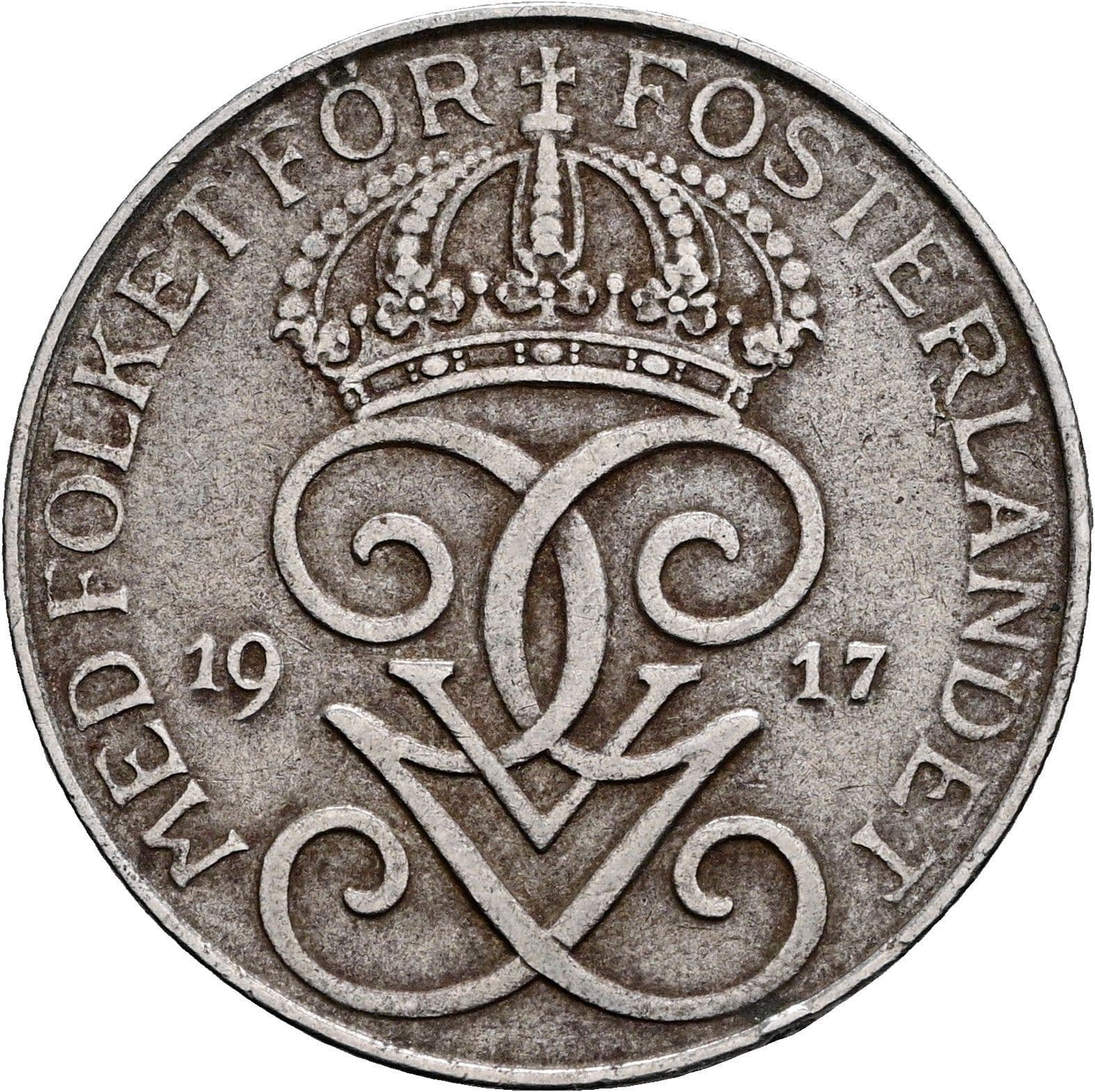 5 Öre Gustaf V. 1907-1950 1917 – Rückseite