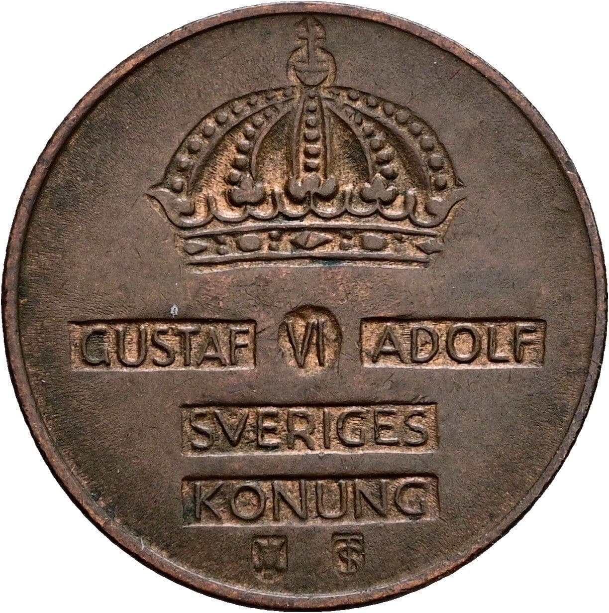 2 Öre Gustaf VI. Adolf 1950-1973 1954 – Rückseite