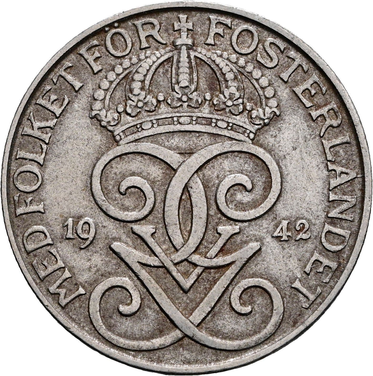 5 Öre Gustaf V. 1907-1950 1942 – Rückseite