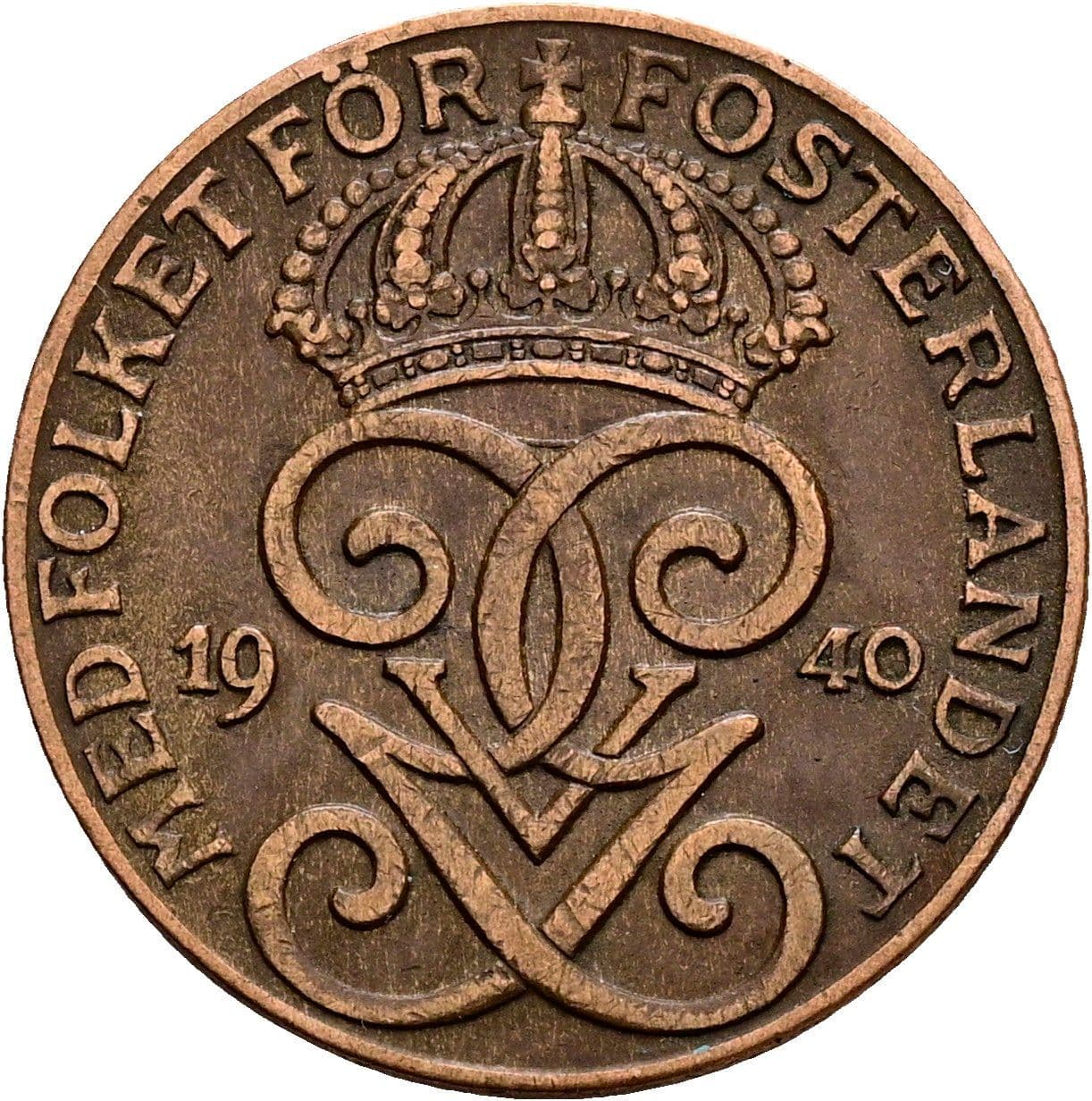 2 Öre Gustaf V. 1907-1950 1940 – Rückseite