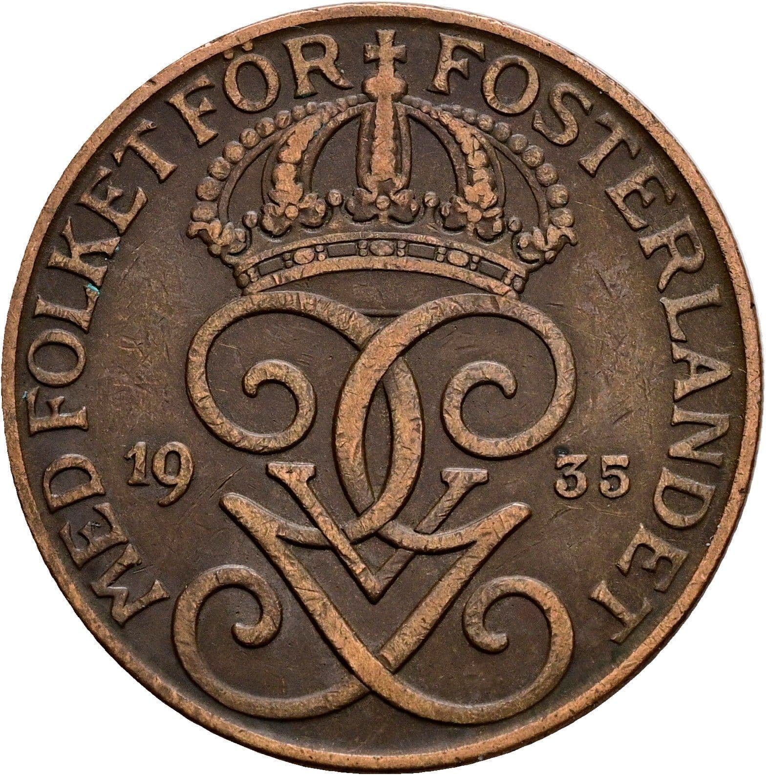 5 Öre Gustaf V. 1907-1950 1935 – Rückseite