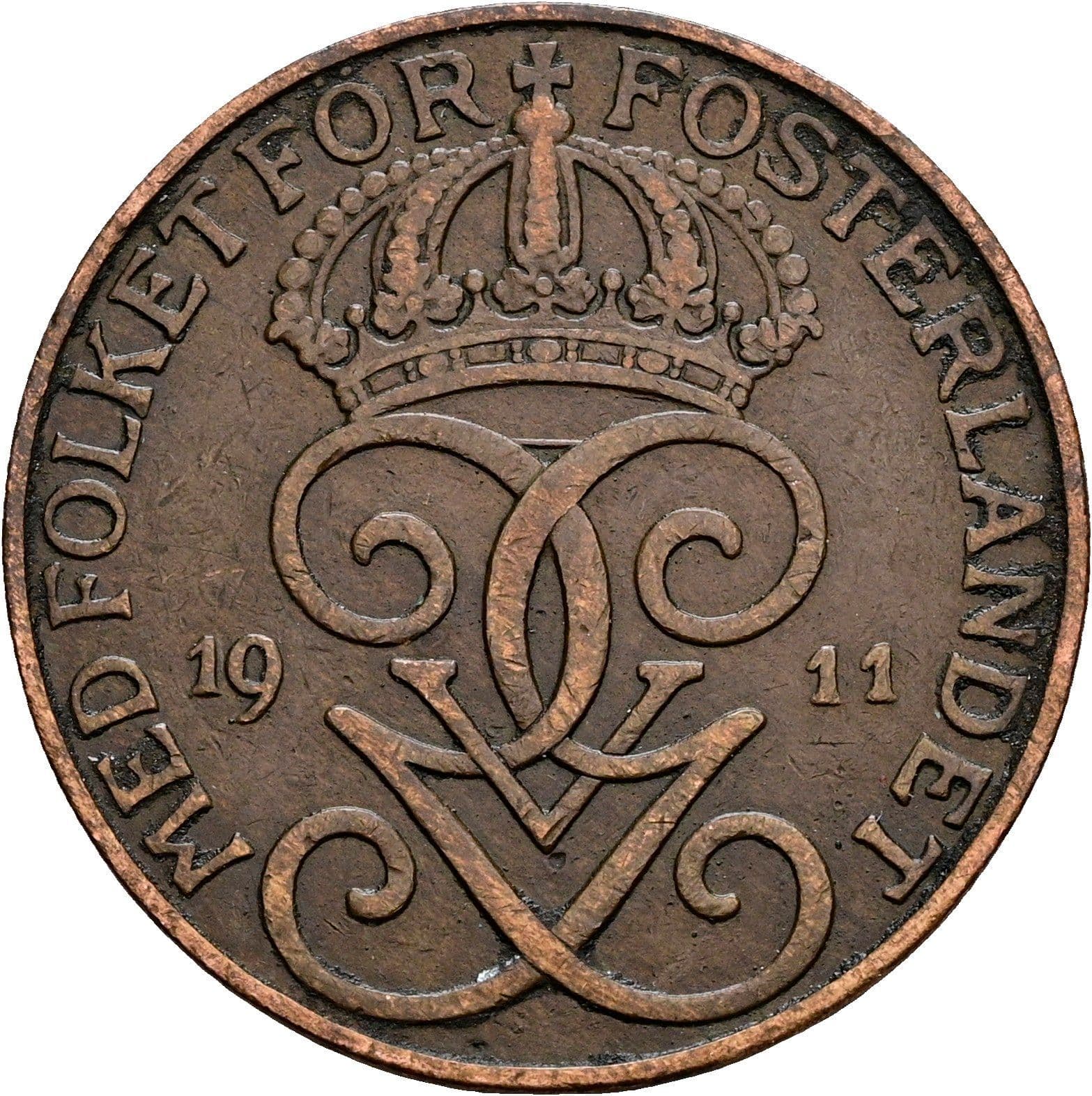 5 Öre Gustaf V. 1907-1950 1911 – Rückseite