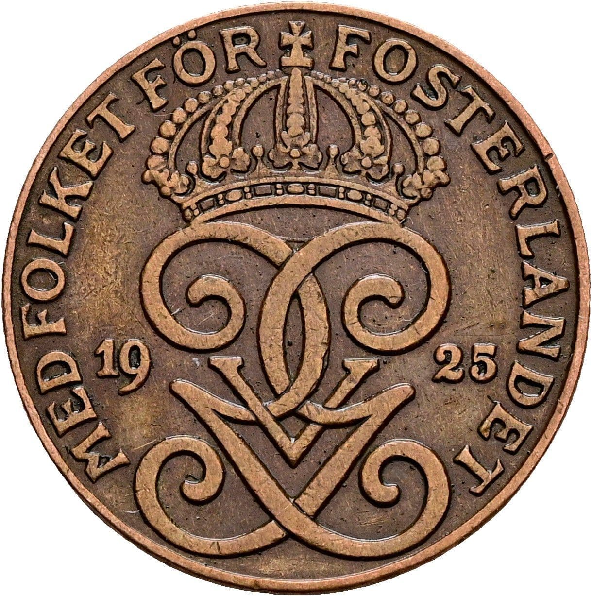 2 Öre Gustaf V. 1907-1950 1925 – Rückseite