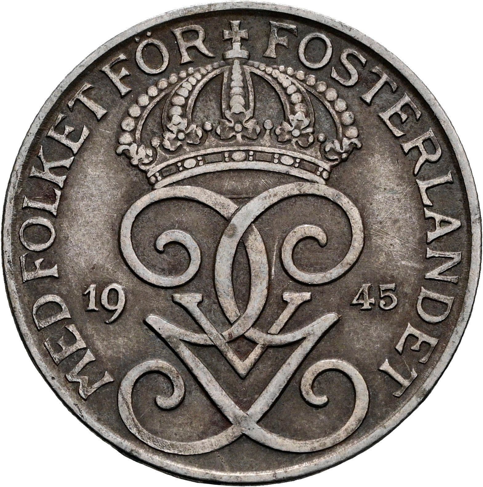5 Öre Gustaf V. 1907-1950 1945 – Rückseite