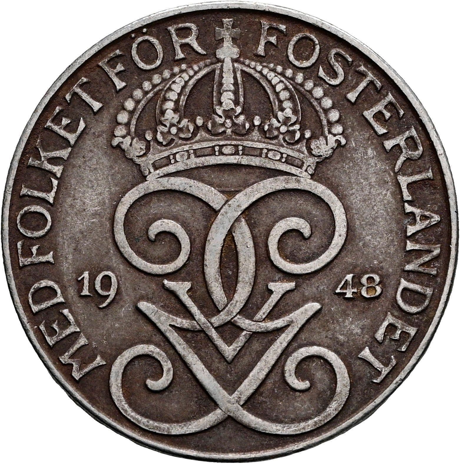 5 Öre Gustaf V. 1907-1950 1948 – Rückseite