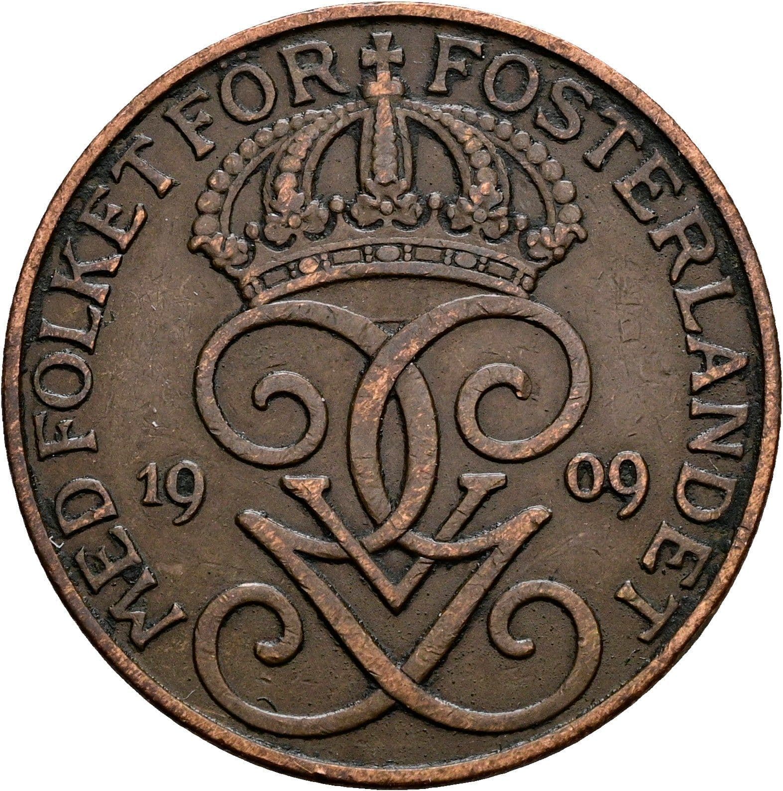 5 Öre Gustaf V. 1907-1950 1909 – Rückseite