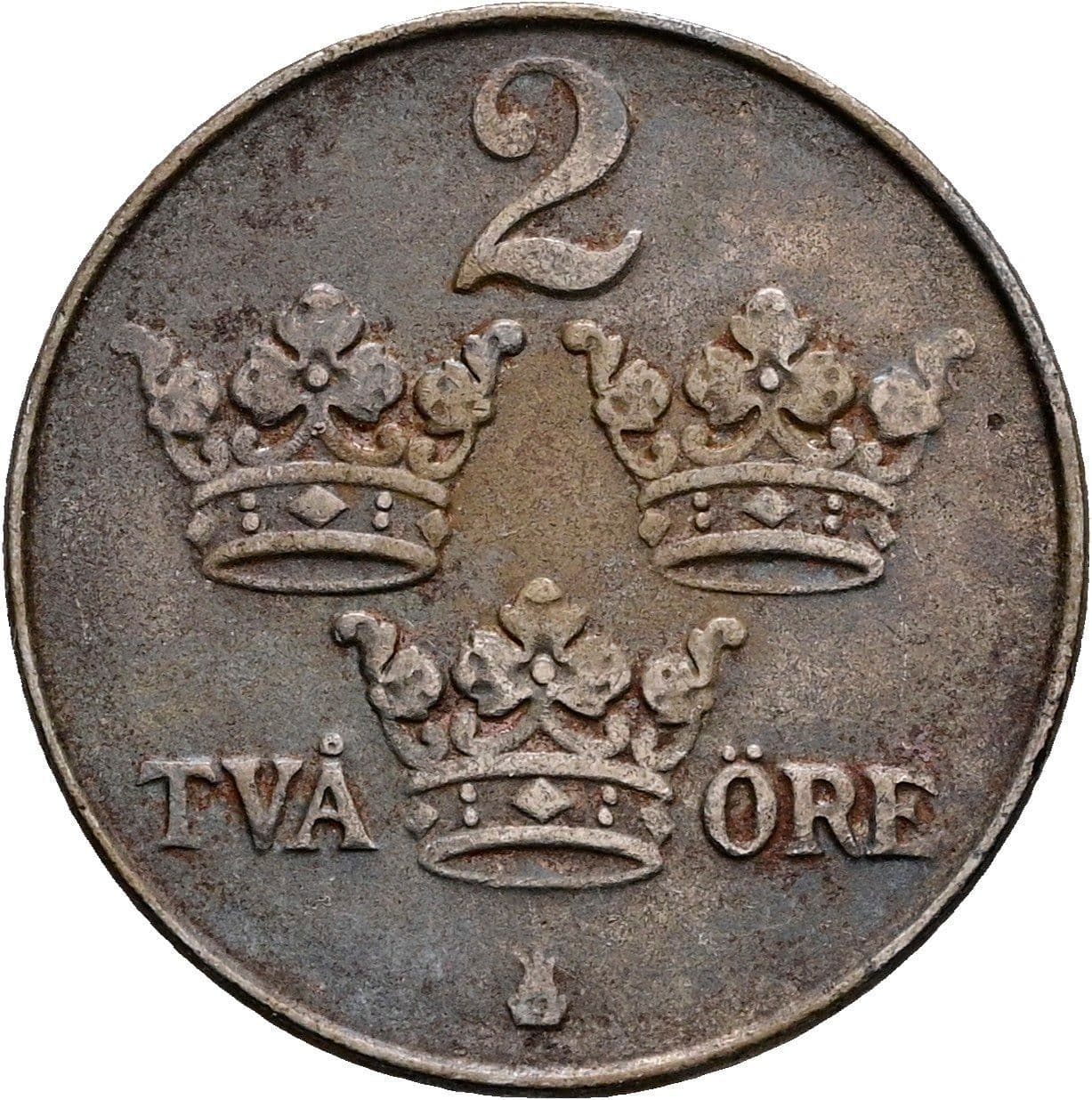 2 Öre Gustaf V. 1907-1950 1917 – Vorderseite