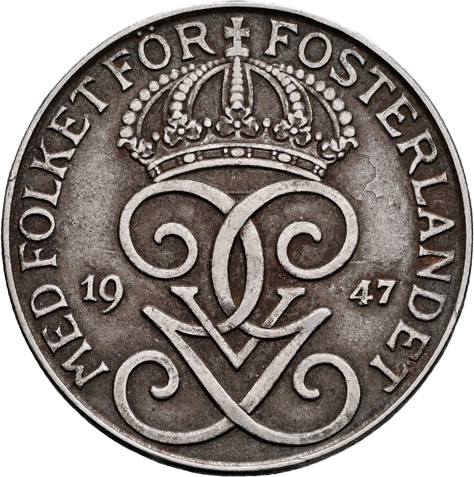 5 Öre Gustaf V. 1907-1950 1947 – Rückseite
