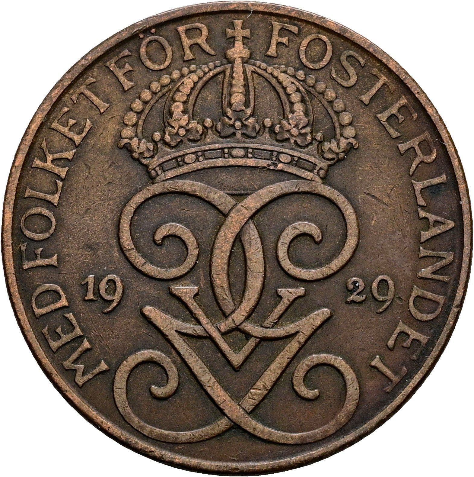 5 Öre Gustaf V. 1907-1950 1929 – Rückseite