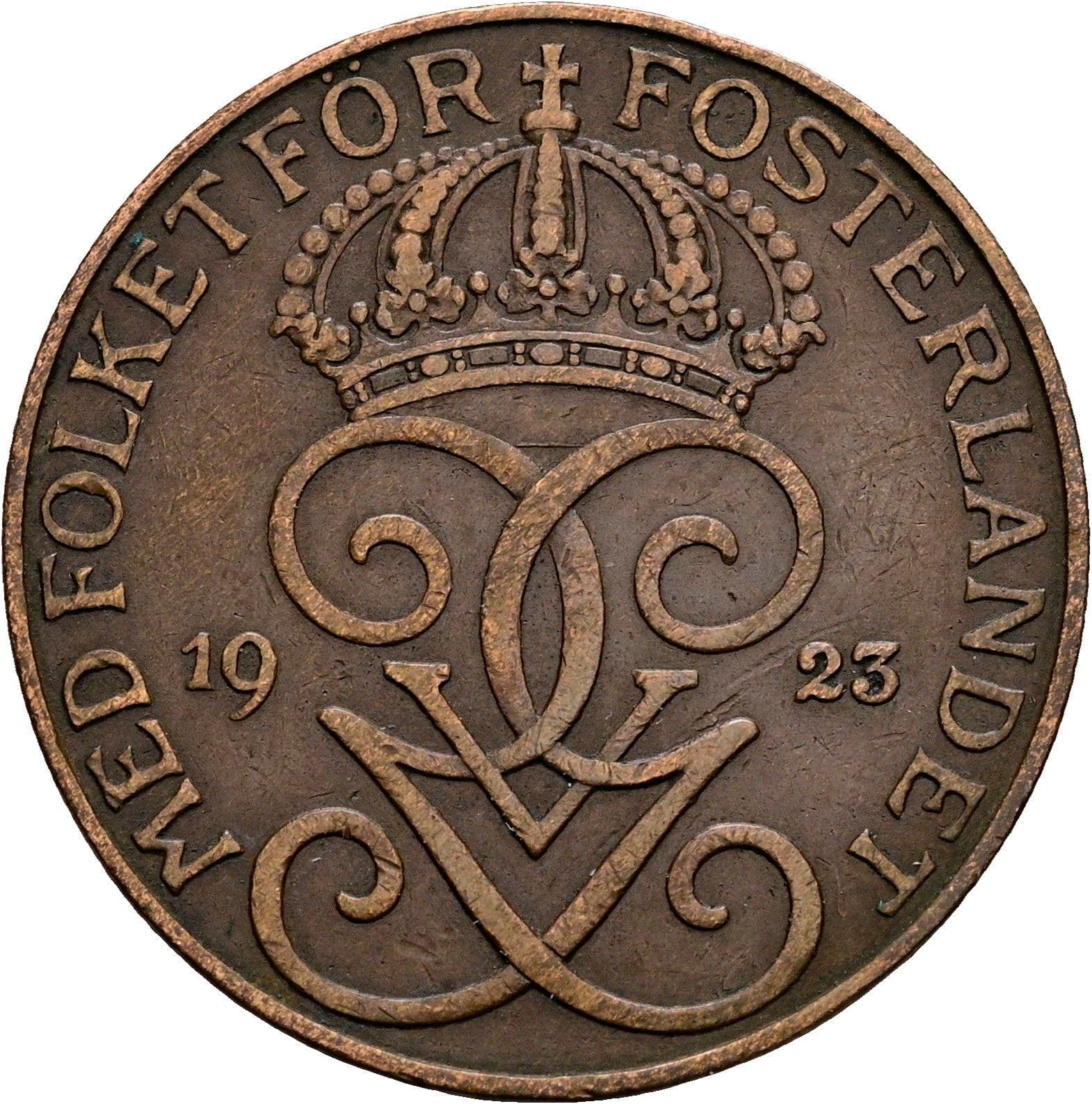 5 Öre Gustaf V. 1907-1950 1923 – Rückseite