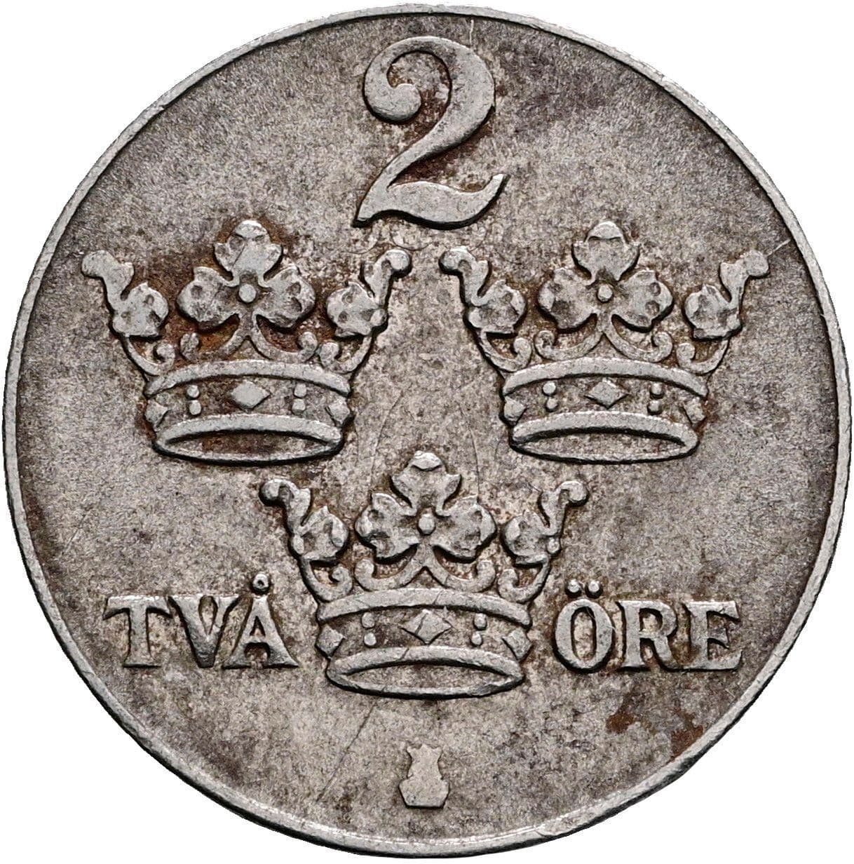2 Öre Gustaf V. 1907-1950 1942 – Vorderseite