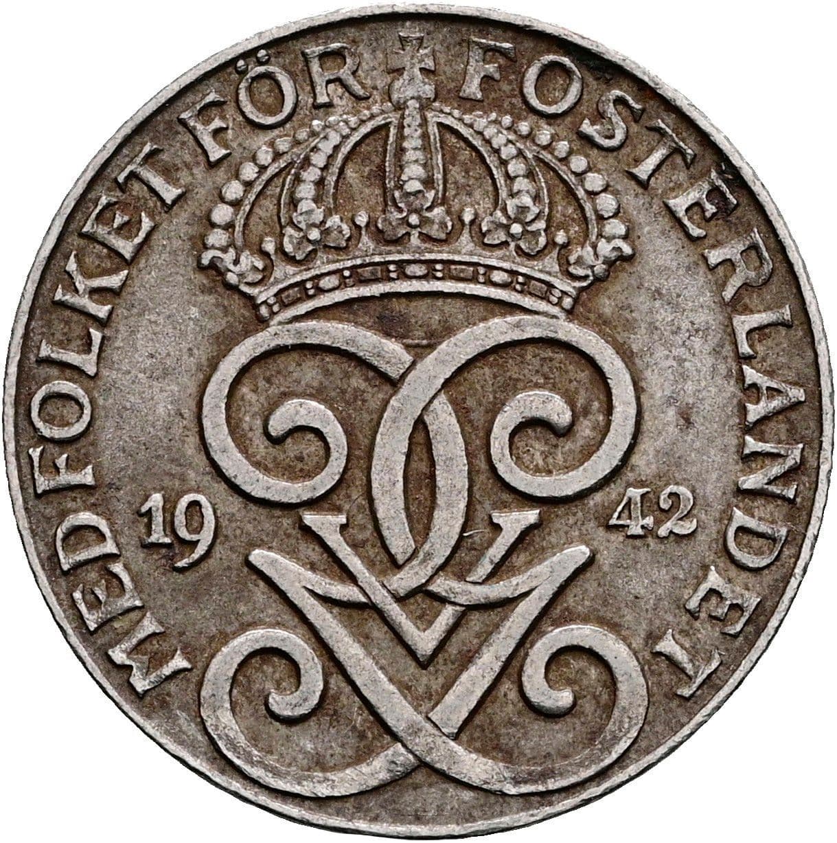 2 Öre Gustaf V. 1907-1950 1942 – Rückseite