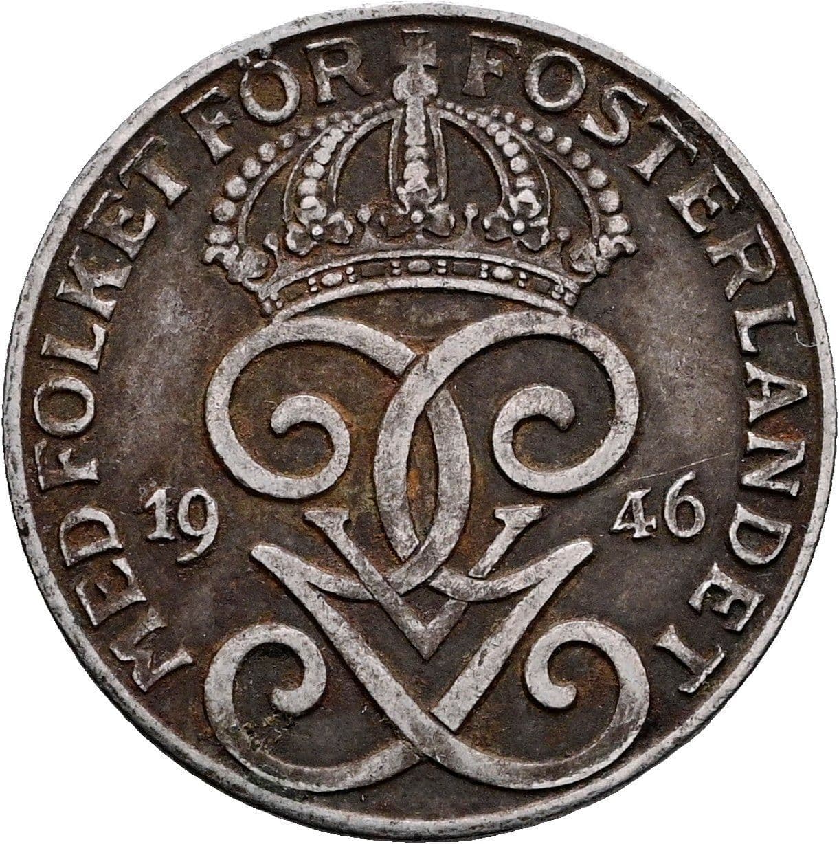 2 Öre Gustaf V. 1907-1950 1946 – Rückseite