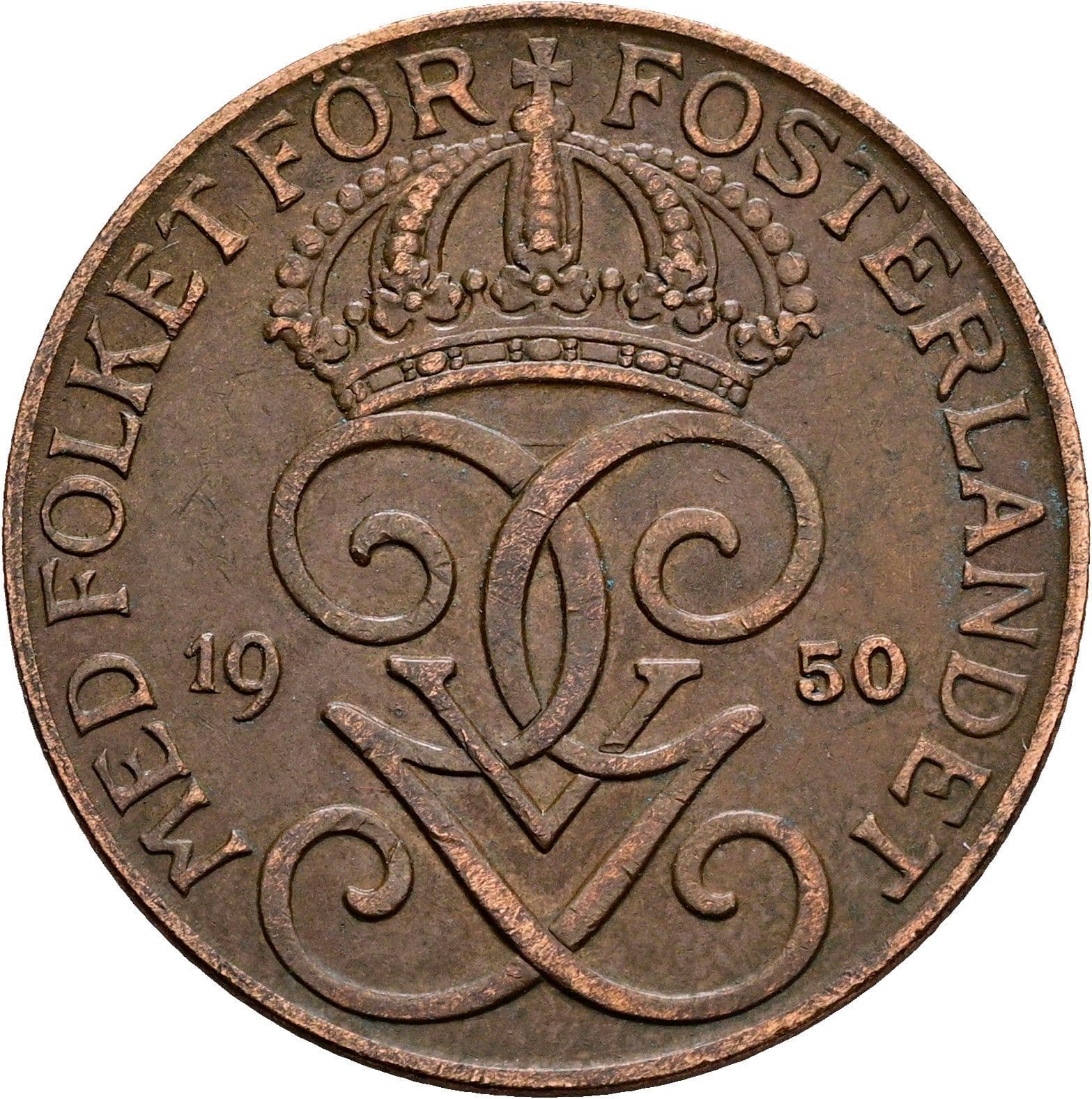 5 Öre Gustaf V. 1907-1950 1950 – Rückseite