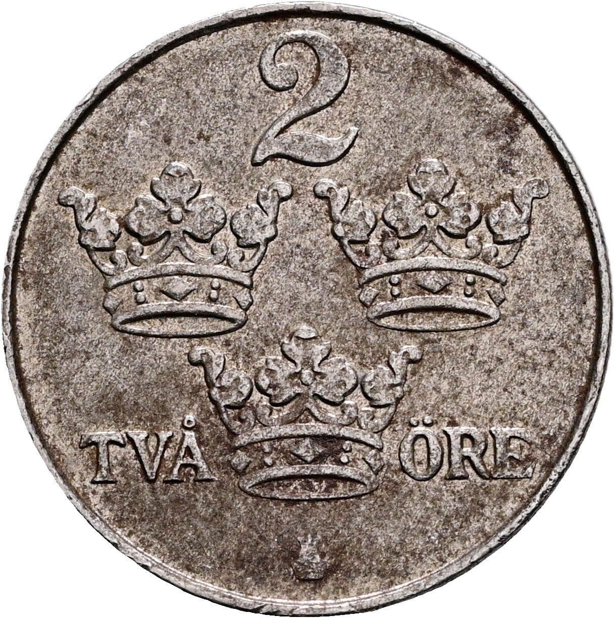 2 Öre Gustaf V. 1907-1950 1918 – Vorderseite