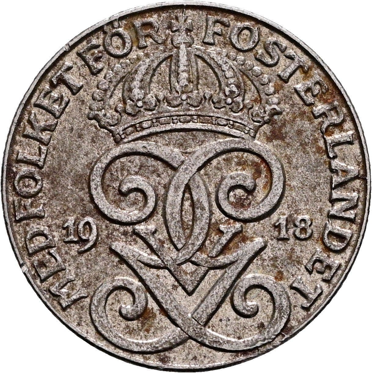 2 Öre Gustaf V. 1907-1950 1918 – Rückseite