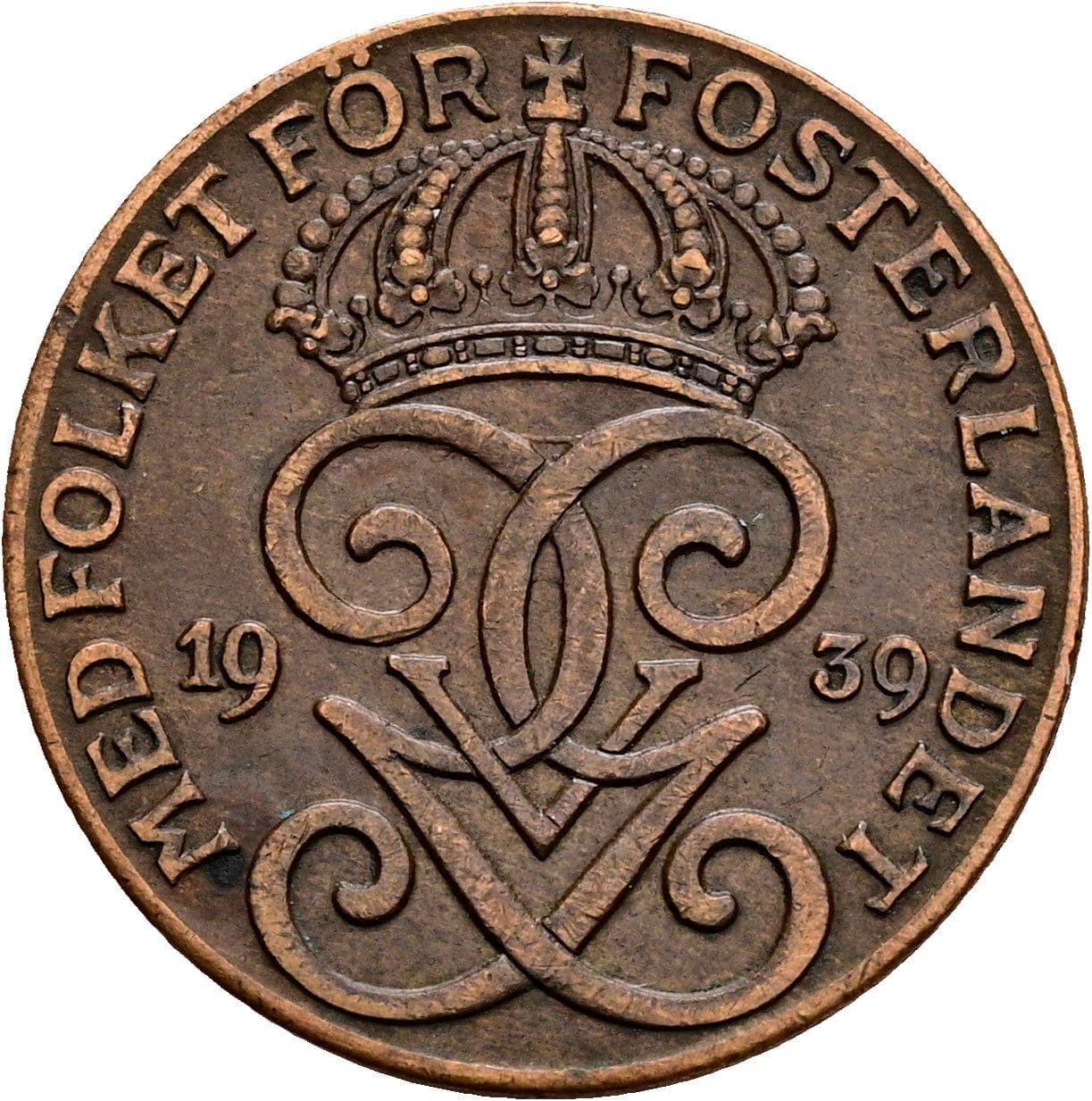 2 Öre Gustaf V. 1907-1950 1939 – Rückseite