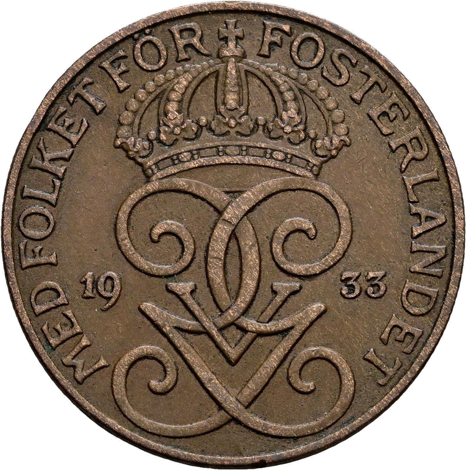 5 Öre Gustaf V. 1907-1950 1933 – Rückseite