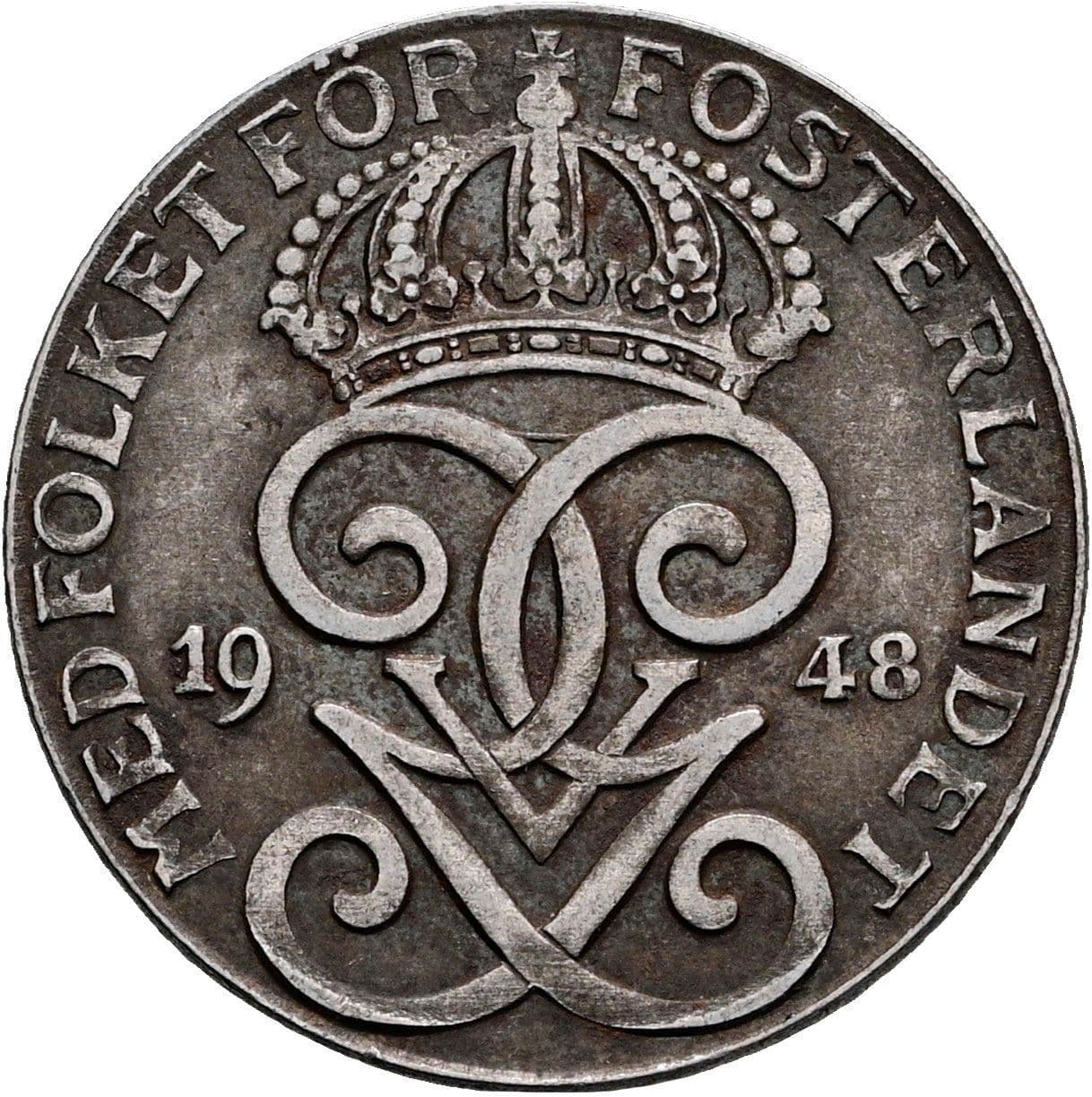 2 Öre Gustaf V. 1907-1950 1948 – Rückseite