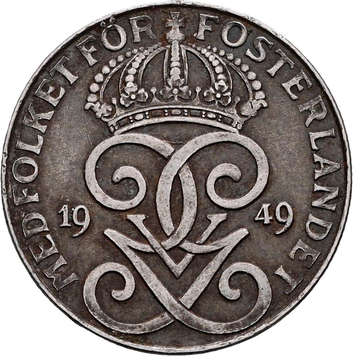 2 Öre Gustaf V. 1907-1950 1949 – Rückseite
