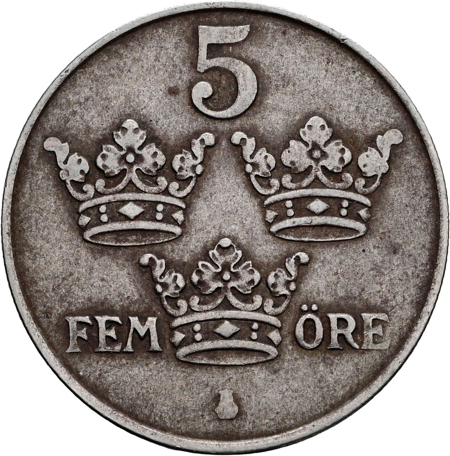5 Öre Gustaf V. 1907-1950 1950 – Vorderseite