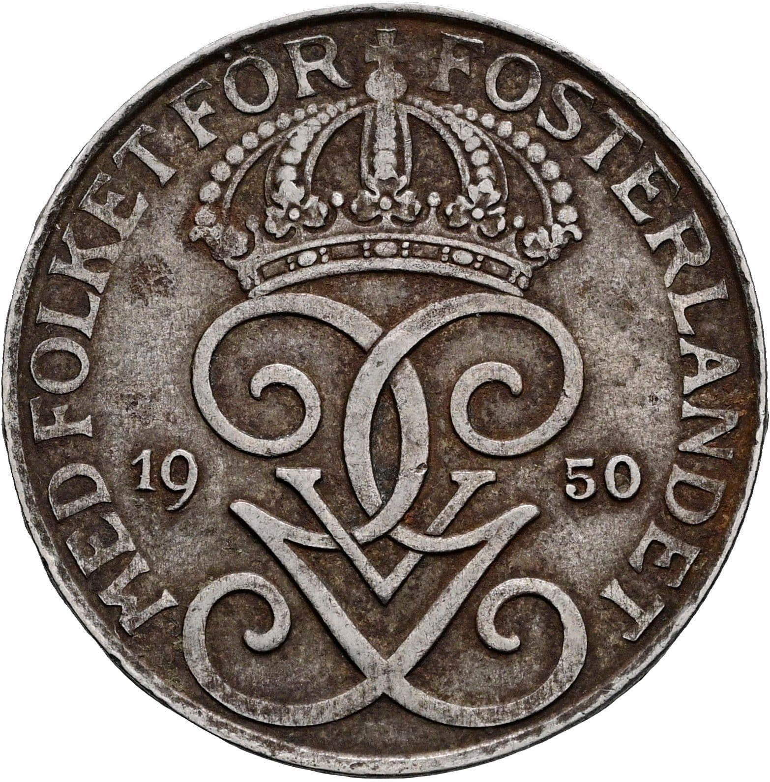 5 Öre Gustaf V. 1907-1950 1950 – Rückseite