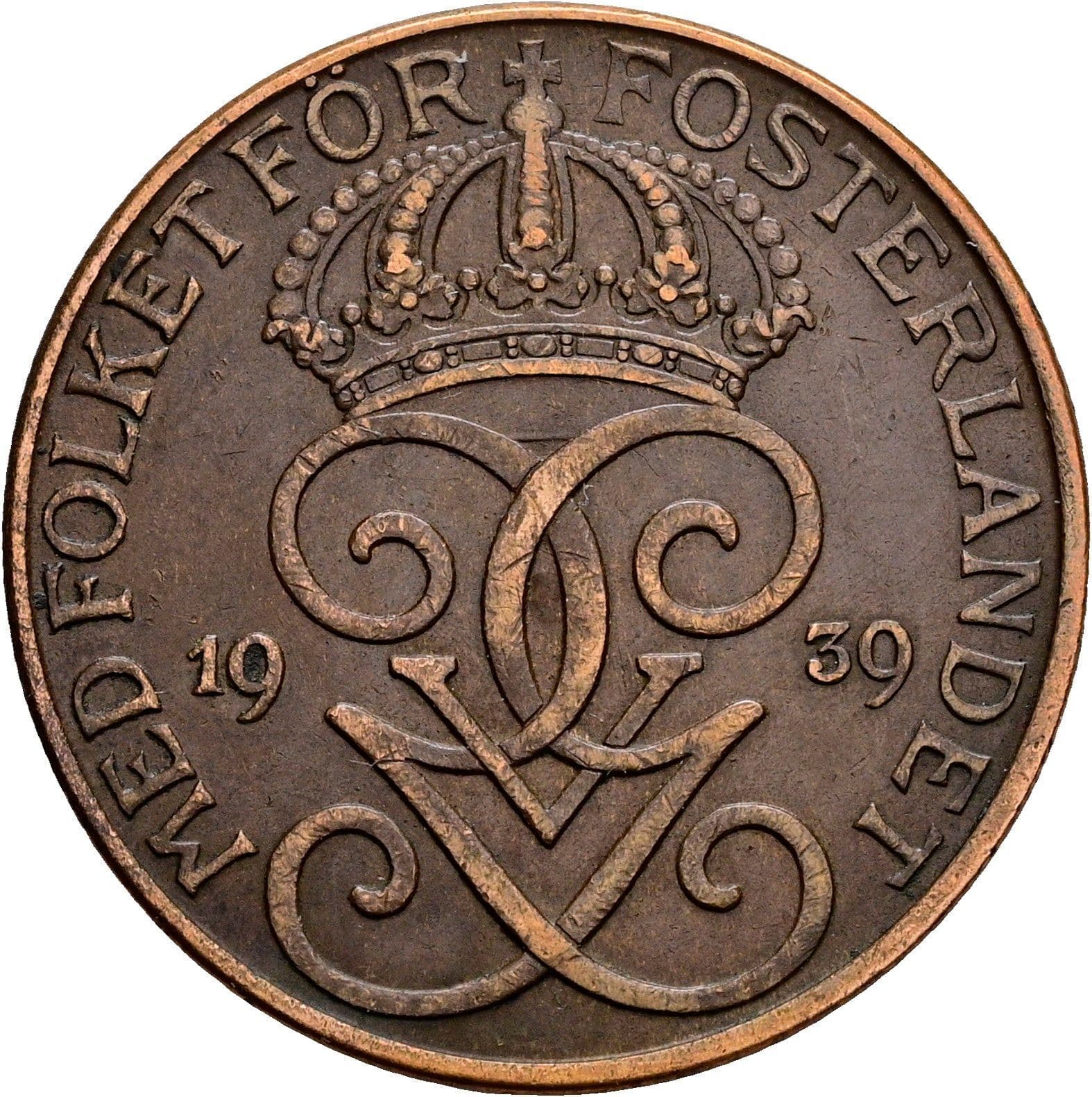 5 Öre Gustaf V. 1907-1950 1939 – Rückseite