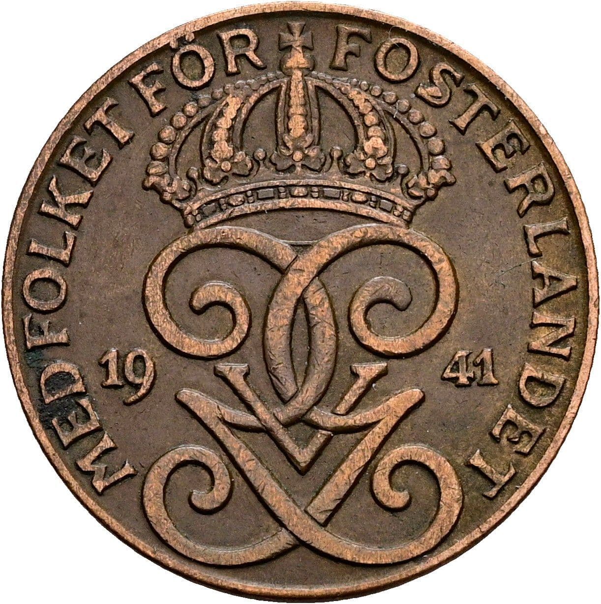 2 Öre Gustaf V. 1907-1950 1941 – Rückseite