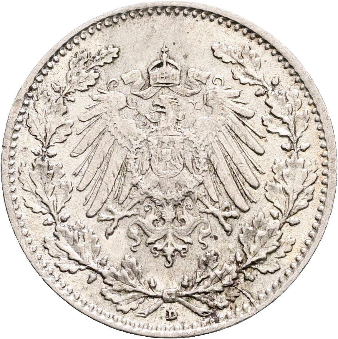 1/2 Mark 1917 D – Rückseite
