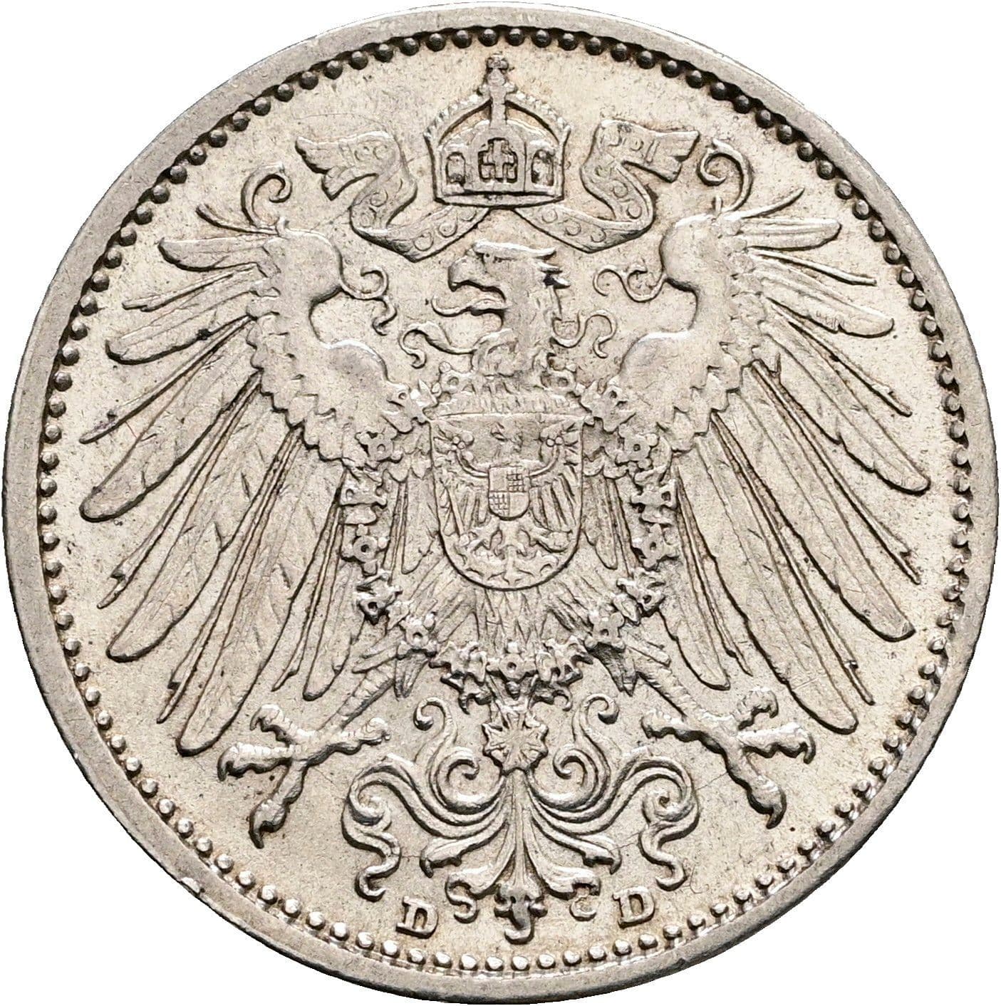 1 Mark 1910 D – Rückseite