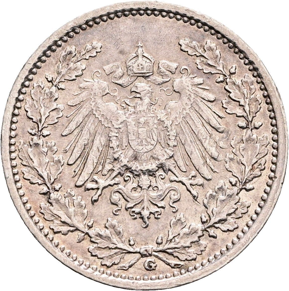 1/2 Mark 1916 G – Rückseite