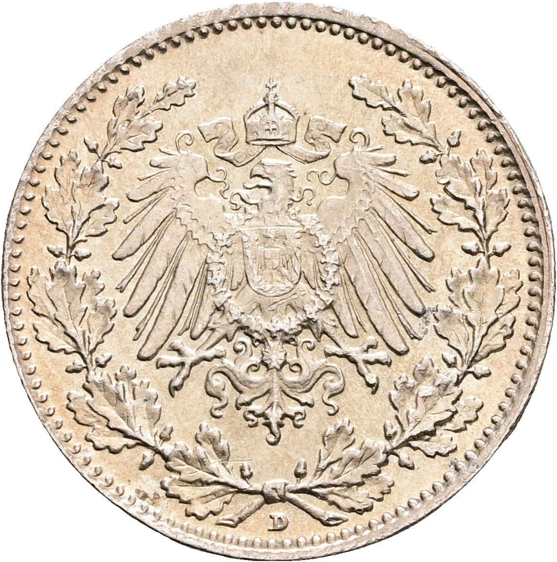1/2 Mark 1916 D – Rückseite