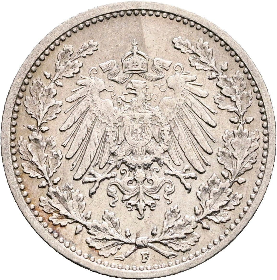 1/2 Mark 1907 F – Rückseite
