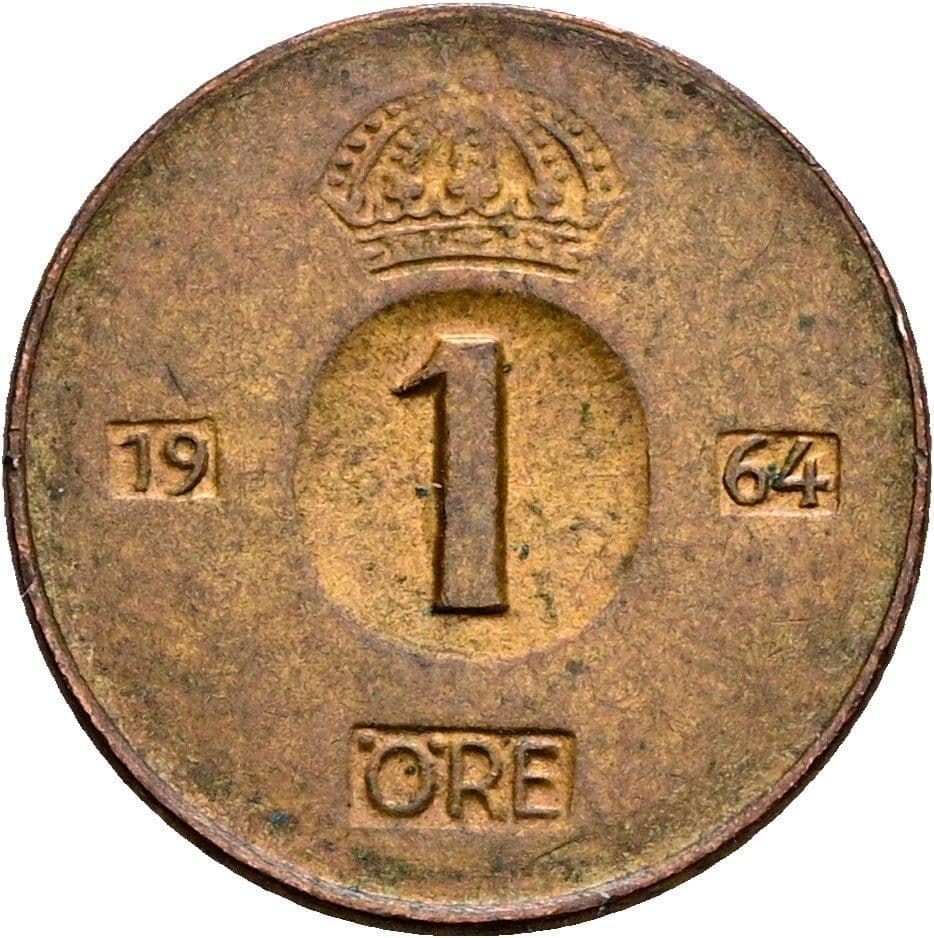 1 Öre Gustaf VI. Adolf 1950-1973 1964 – Vorderseite