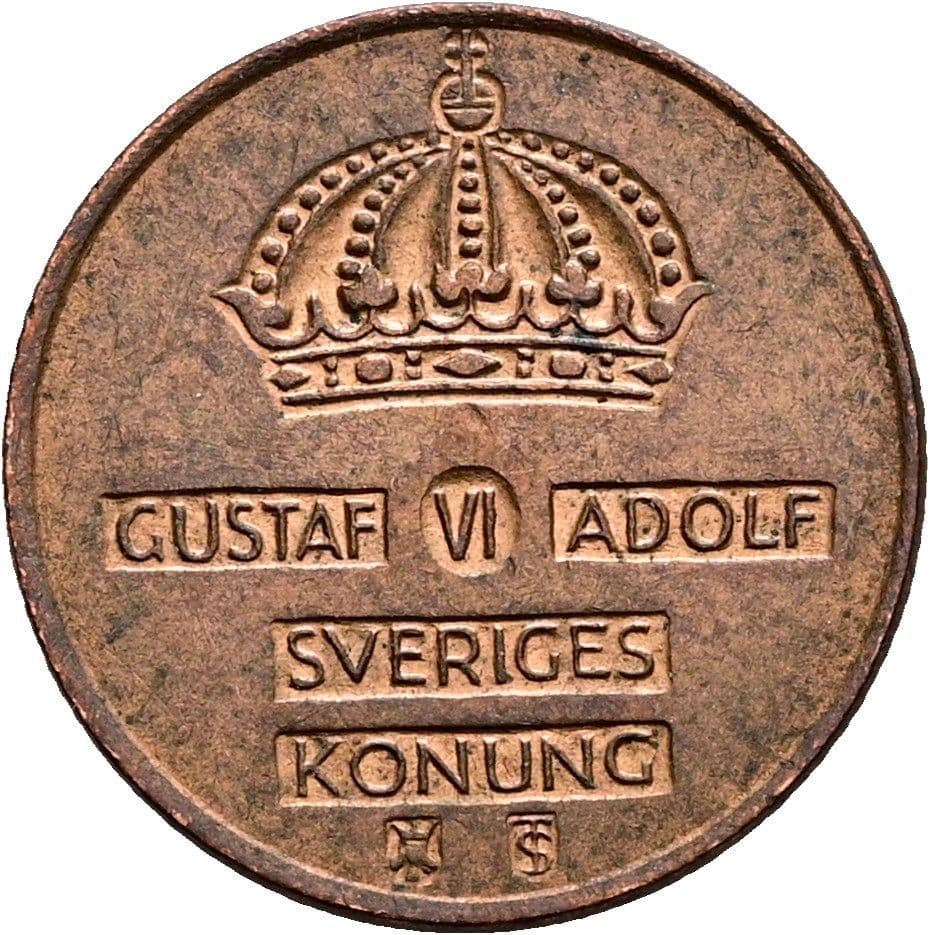 1 Öre Gustaf VI. Adolf 1950-1973 1956 – Rückseite