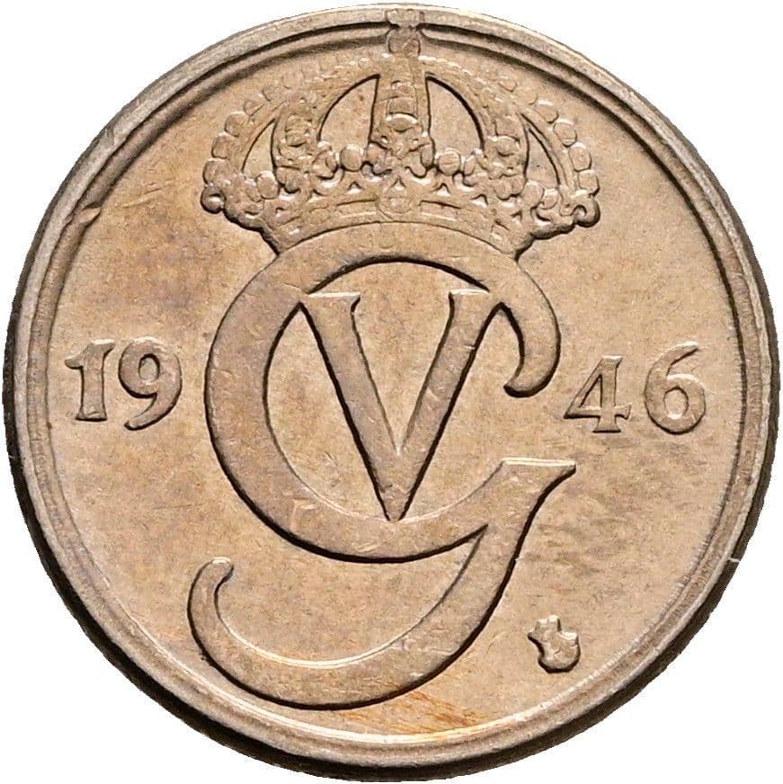 10 Öre Gustaf V. 1907-1950 1946 – Rückseite