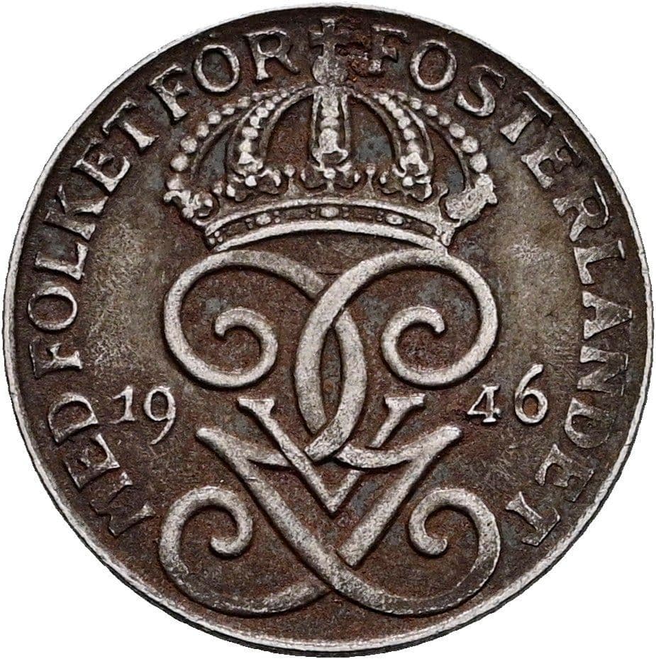 1 Öre Gustaf V. 1907-1950 1946 – Rückseite