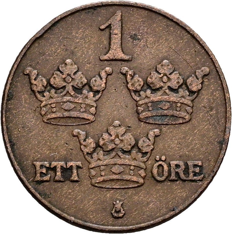 1 Öre Gustaf V. 1907-1950 1934 – Vorderseite