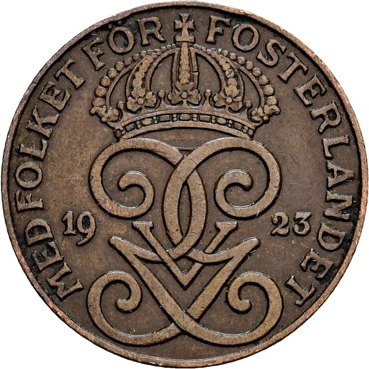 2 Öre Gustaf V. 1907-1950 1923 – Rückseite
