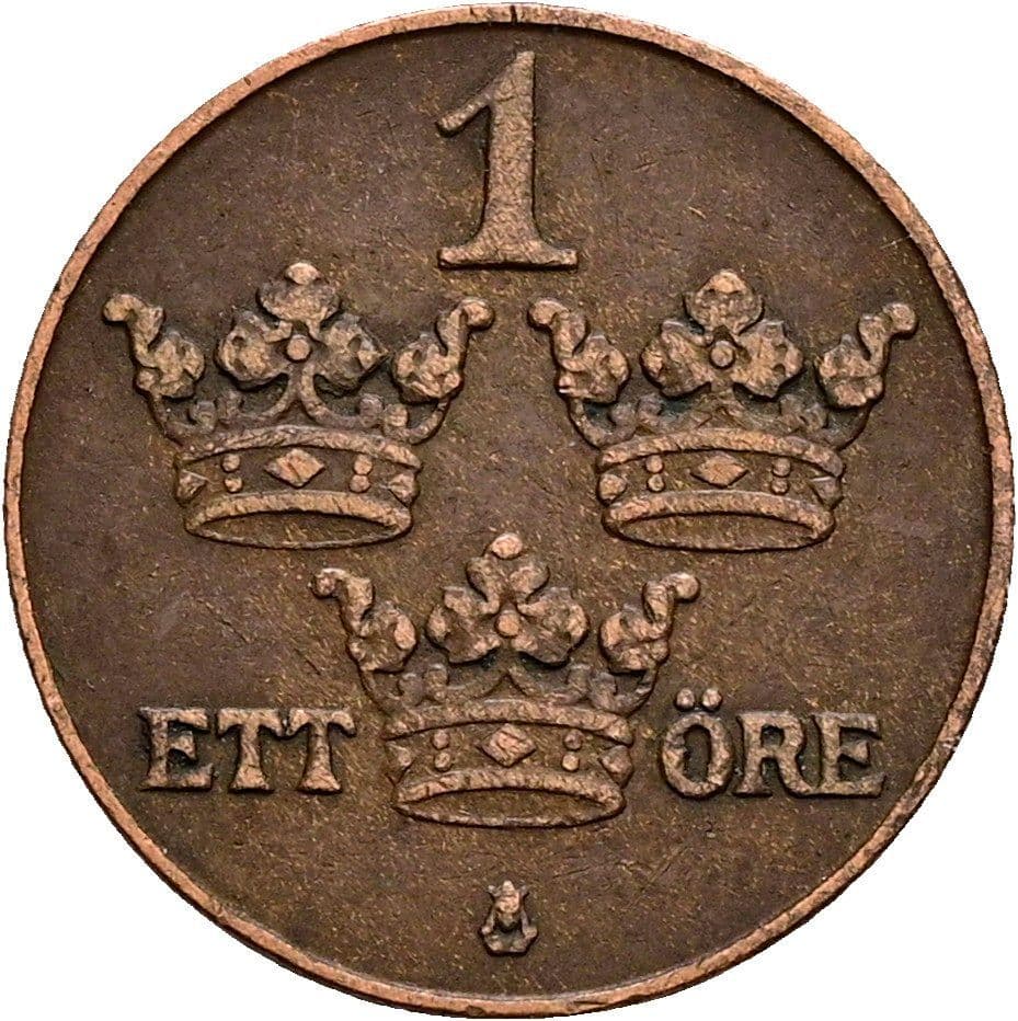 1 Öre Gustaf V. 1907-1950 1929 – Vorderseite