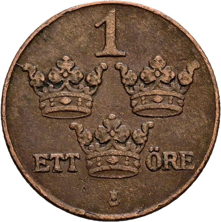 1 Öre Gustaf V. 1907-1950 1930 – Vorderseite