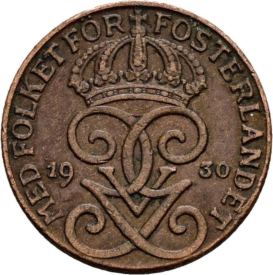 1 Öre Gustaf V. 1907-1950 1930 – Rückseite