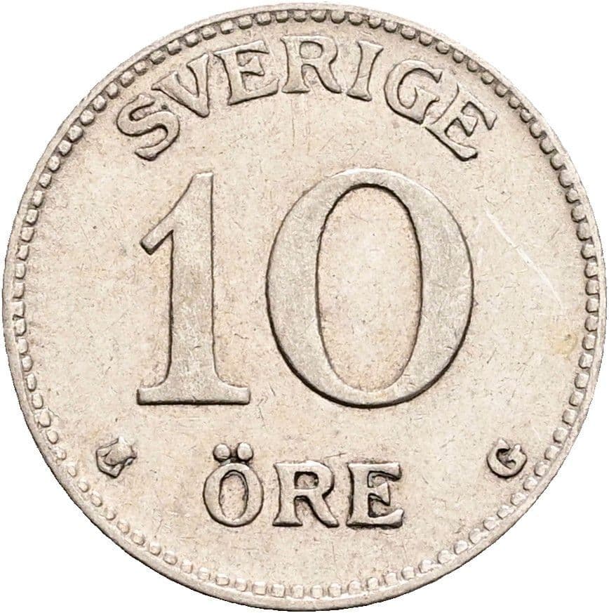 10 Öre Gustaf V. 1907-1950 1940 – Vorderseite