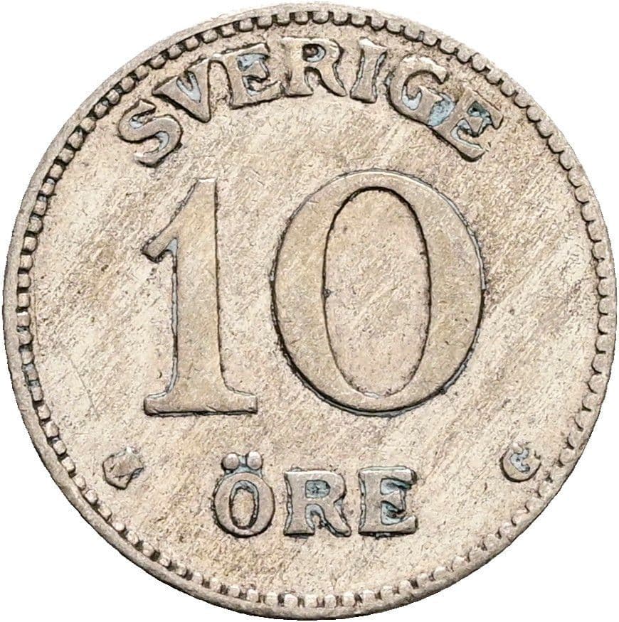 10 Öre Gustaf V. 1907-1950 1934 – Vorderseite