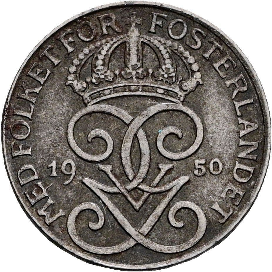 1 Öre Gustaf V. 1907-1950 1950 – Rückseite