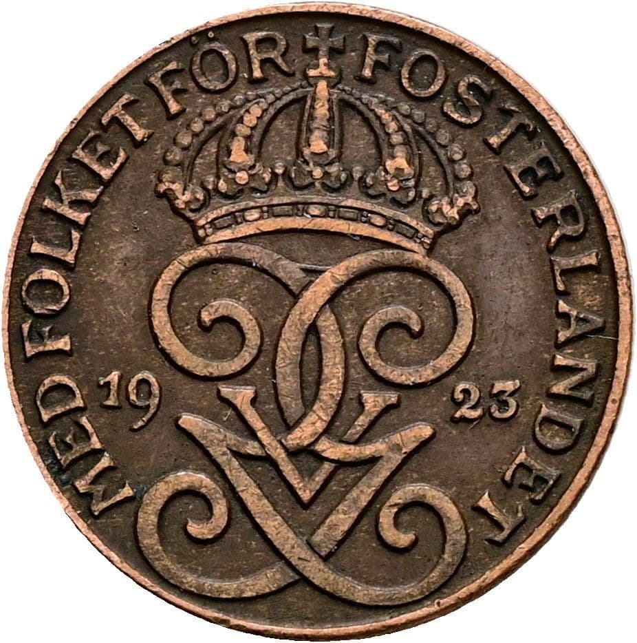 1 Öre Gustaf V. 1907-1950 1923 – Rückseite