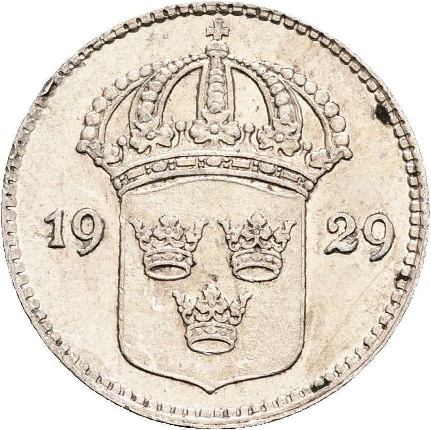 10 Öre Gustaf V. 1907-1950 1929 – Rückseite