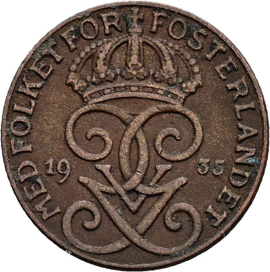 1 Öre Gustaf V. 1907-1950 1935 – Rückseite