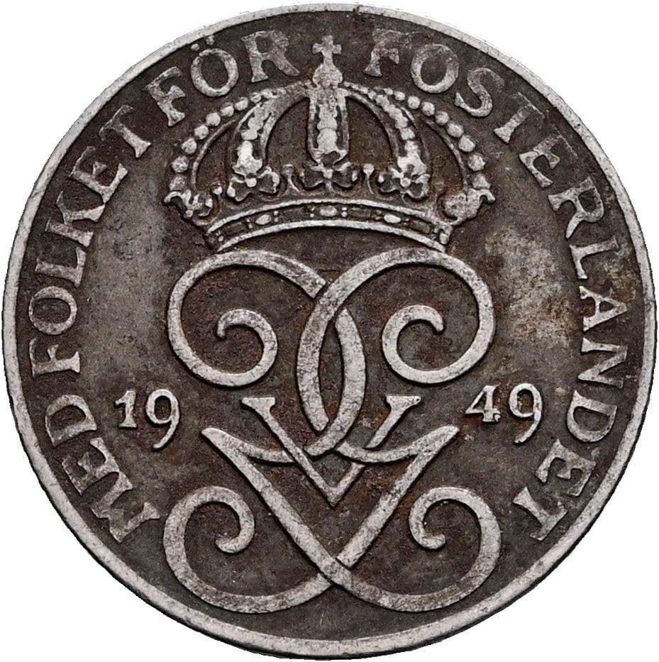 1 Öre Gustaf V. 1907-1950 1949 – Rückseite
